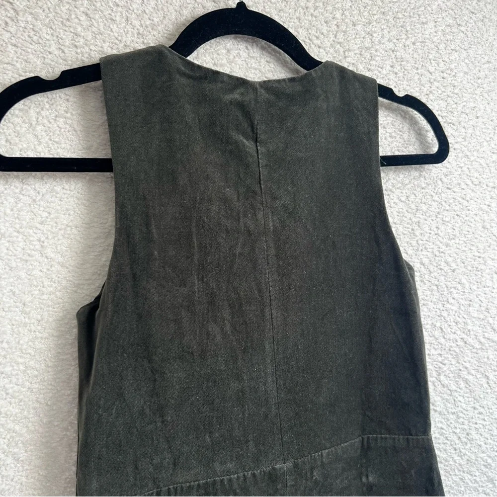 Zara Girls Velvet Sleeveless Pinafore Jumper Dress Dark Green Size 11/12‎ Years